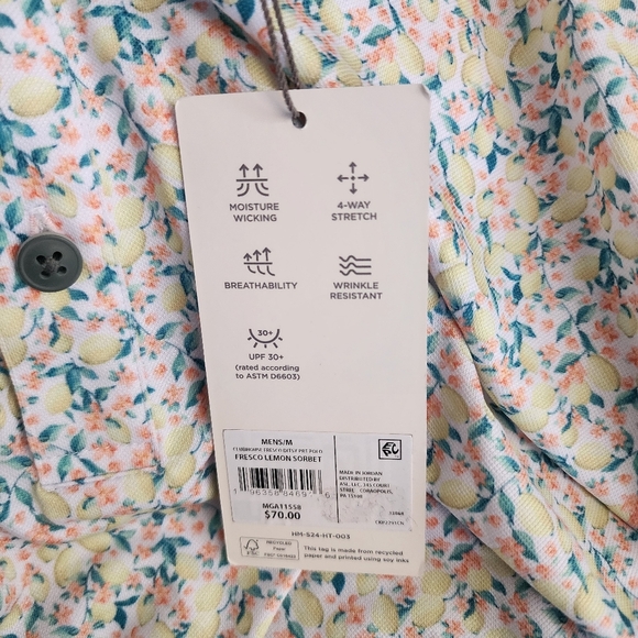 Walter Hagen Men's Clubhouse Fresco Ditsy Print Short Sleeve Golf Polo Size M - Picture 4 of 5